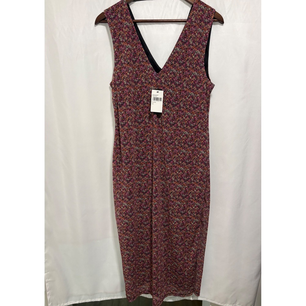 NWT A.F.R.M. x Nordstrom Floral Mesh Maxi Dress 1X Fuchsia Sleeveless V Neck